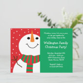 雪だるまクリスマスパーティーの招待状 招待状 (スタンド正面)