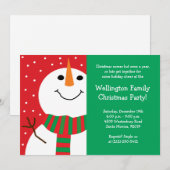 雪だるまクリスマスパーティーの招待状 招待状 (正面/裏面)