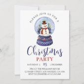 雪だるまクリスマスパーティービットデイ招待状 招待状 (正面)