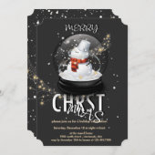 雪だるまクリスマスパーティー 招待状 (正面/裏面)