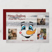 雪だるまクリスマスフォトカード シーズンカード (正面/裏面)