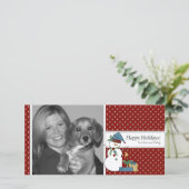 雪だるまクリスマスフォトカード{red} シーズンカード (スタンド正面)