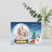 雪だるまクリスマスフォトスノーグローブポストカード2 シーズンポストカード (スタンド正面)