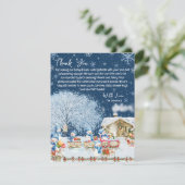 雪だるまクリスマスベビーシャワー サンキューカード (スタンド正面)