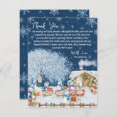 雪だるまクリスマスベビーシャワー サンキューカード (正面/裏面)