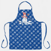 雪だるまクリスマスホリデーキュートギフトグランマママ エプロン (正面)