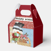 雪だるまクリスマスホリデーギフトボックス フェイバーボックス (正面サイド)