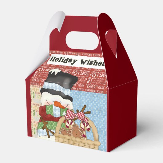 雪だるまクリスマスホリデーギフトボックス フェイバーボックス (正面サイド)