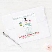 雪だるまクリスマスホリデーパーティーの好意 スクエアシール (封筒)