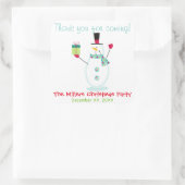 雪だるまクリスマスホリデーパーティーの好意 スクエアシール (バッグ)