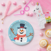 雪だるまクリスマスホリデーパーティー紙プレート ペーパープレート (パーティー)