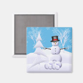 雪だるまクリスマスマグネット マグネット (正面/裏面)