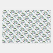 雪だるまクリスマスラッピング紙シート ラッピングペーパーシート (正面)