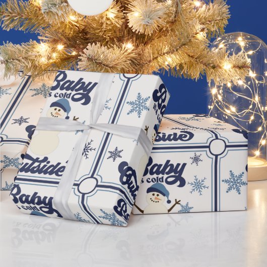 雪だるまクリスマスラッピング紙 ラッピングペーパー (クリスマス)