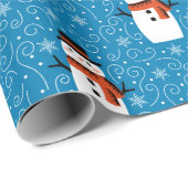 雪だるまクリスマスラッピング紙 ラッピングペーパー (ロールコーナー)