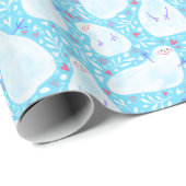 雪だるまクリスマスラッピング紙 ラッピングペーパー (ロールコーナー)