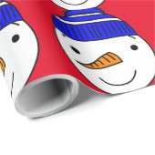 雪だるまクリスマスラッピング紙 ラッピングペーパー (ロールコーナー)