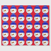 雪だるまクリスマスラッピング紙 ラッピングペーパー (フラット)