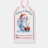 雪だるまクリスマスラベルイン休日応援 ギフトタグ (裏面)