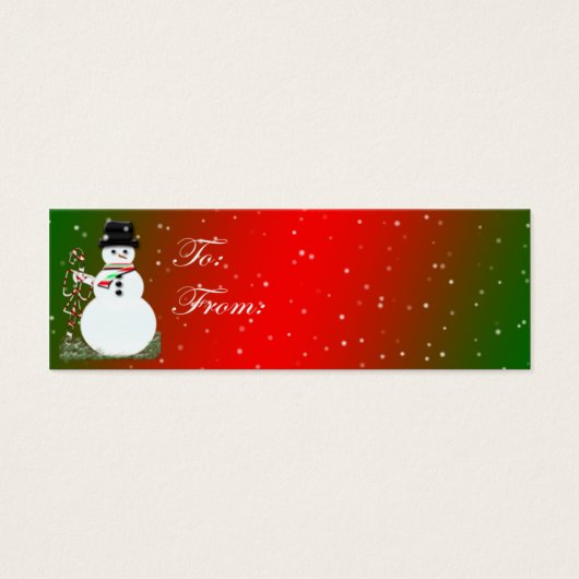 雪だるまクリスマスラベルカード (正面)
