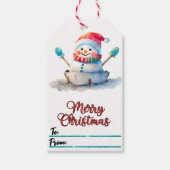 雪だるまクリスマスラベル喜び ギフトタグ (正面)