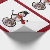 雪だるまクリスマス写真テンプレート ラッピングペーパー (角)