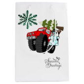 雪だるまクリスマス季節のごあいさつ抱き枕 ミディアムペーパーバッグ (正面)