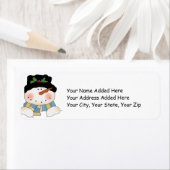 雪だるまクリスマス差出人住所ラベル ラベル (インサイチュ)