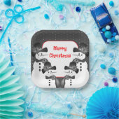 雪だるまクリスマス広場 ペーパープレート (パーティー)