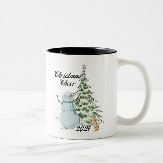 雪だるまクリスマス応援ウィンターワンダーランド ツートーンマグカップ (右)