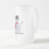 雪だるまクリスマス応援 フロストグラスビールジョッキ (正面右)