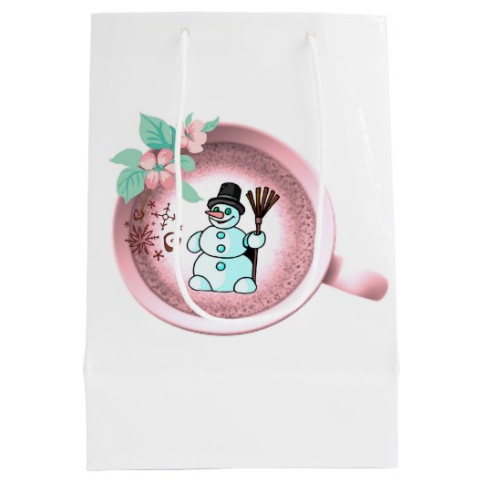 雪だるまクリスマス抱き枕 ミディアムペーパーバッグ (裏面)