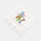 雪だるまクリスマス紙ナプキンズ 縁ありランチョンナプキン (角)