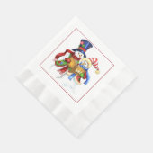 雪だるまクリスマス紙ナプキンズ 縁ありランチョンナプキン (角)
