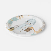 雪だるまクリスマス紙プレート | フェスティバル休日 ペーパープレート (アングル)