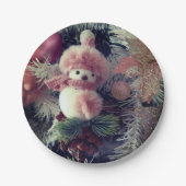 雪だるまクリスマス紙プレート ペーパープレート (正面)