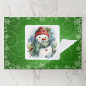 雪だるまクリスマス紙ランチョンマット25パッドごと ペーパーパッド (折り畳み)