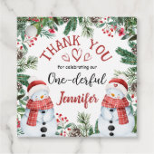 雪だるまクリスマス1st誕生日お願い フェイバータグ (正面)