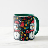 雪だるまクリスマス2025コンボマグカップ マグカップ (正面右)