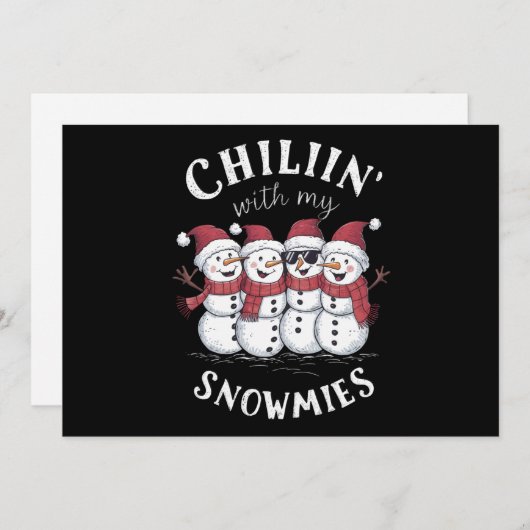 雪だるまクリスマス マイ・スノーミーと一緒にチルするギフト シーズンカード (正面/裏面)