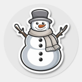 雪だるまクリスマス ラウンドシール