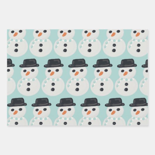 雪だるまクリスマス ラッピングペーパーシート (正面)
