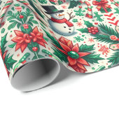 雪だるまクリスマス ラッピングペーパー (ロールコーナー)