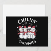 雪だるまクリスマス 私のスノーミーと一緒にリラックスギフト シーズンカード (正面/裏面)