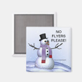 雪だるまクリスマスNo Flyers Please Magnet マグネット (正面/裏面)