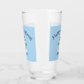 雪だるまクールメリークリスマスカスタムの姓 タンブラーグラス (左)