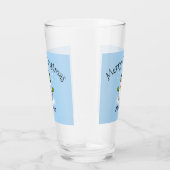 雪だるまクールメリークリスマスカスタムの姓 タンブラーグラス (右)