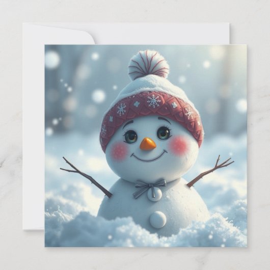 雪だるまグリーティングカード (正面)