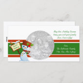 雪だるまグリーティングホリデーフォトカード シーズンカード (正面/裏面)