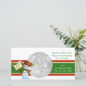 雪だるまグリーティングホリデーフォトカード シーズンカード (スタンド正面)